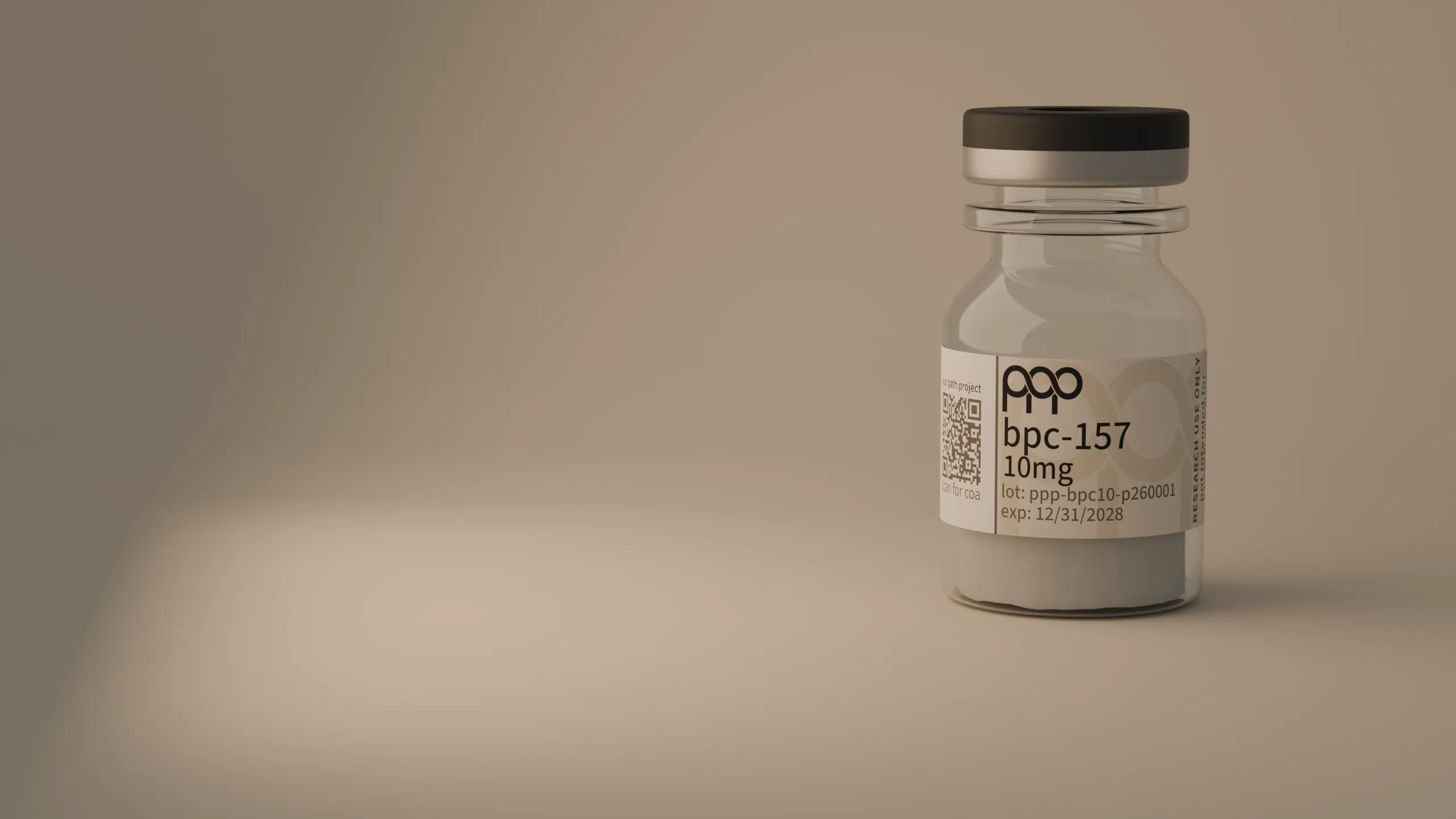 a small research vial in a large plaster field, architectural emptiness