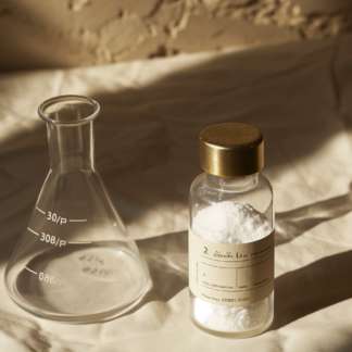 pur path project BPC-157 research vial — clear glass injection vial with brushed brass crimp cap and white lyophilized peptide powder